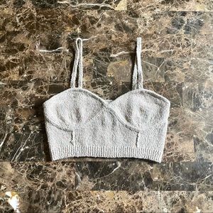 JoosTricot Speckled Linen Bralette Top M